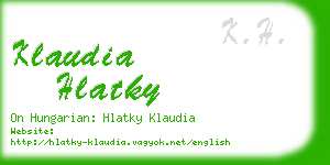 klaudia hlatky business card
